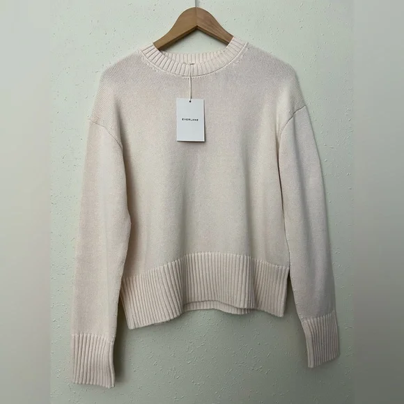 NWT Everlane Organic Cotton The Boxy Sweater in Everyday Cotton Canvas Size XS - Picture 4 of 13